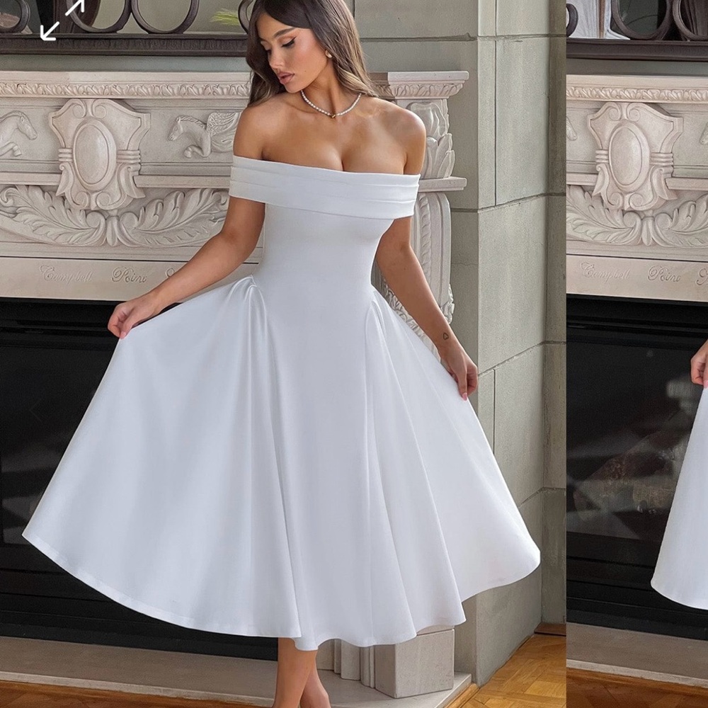 Elegant Off-Shoulder White Dress